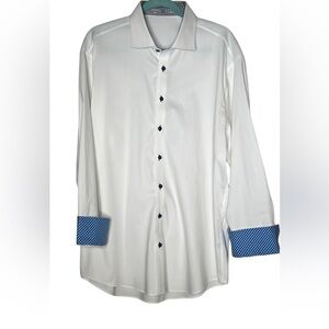 Twillory Performance Fabric Tailored Fit Mens 17.5
34-35 white/blue plaid